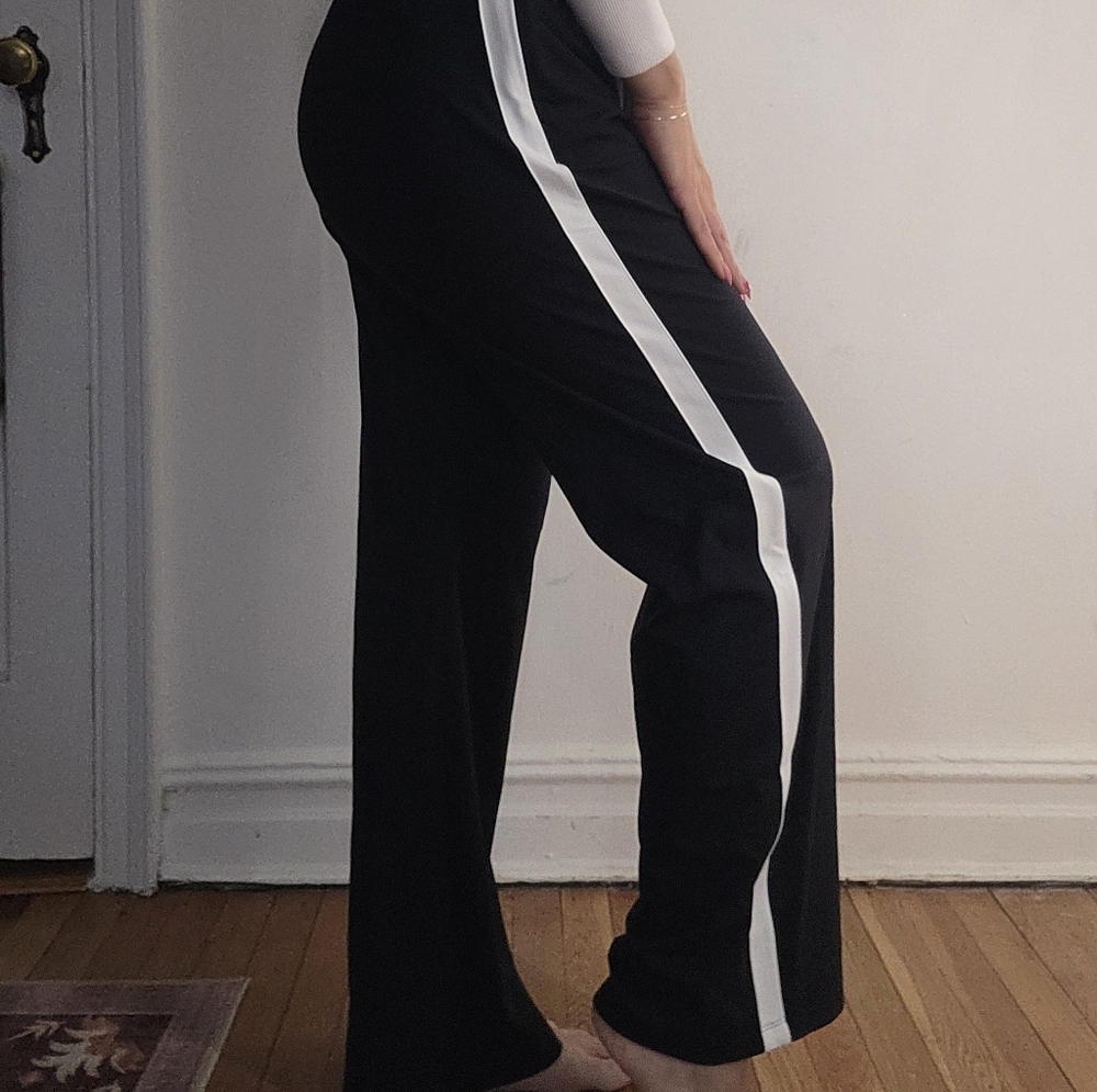 Splits59 Black Track Pants with White Stripe
